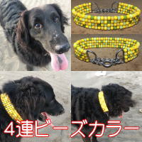 4連ビーズの首輪